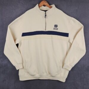 Notre Dame Fighting Irish Colosseum 1/4 Zip Mens XXL Cream Pullover Sweatshirt